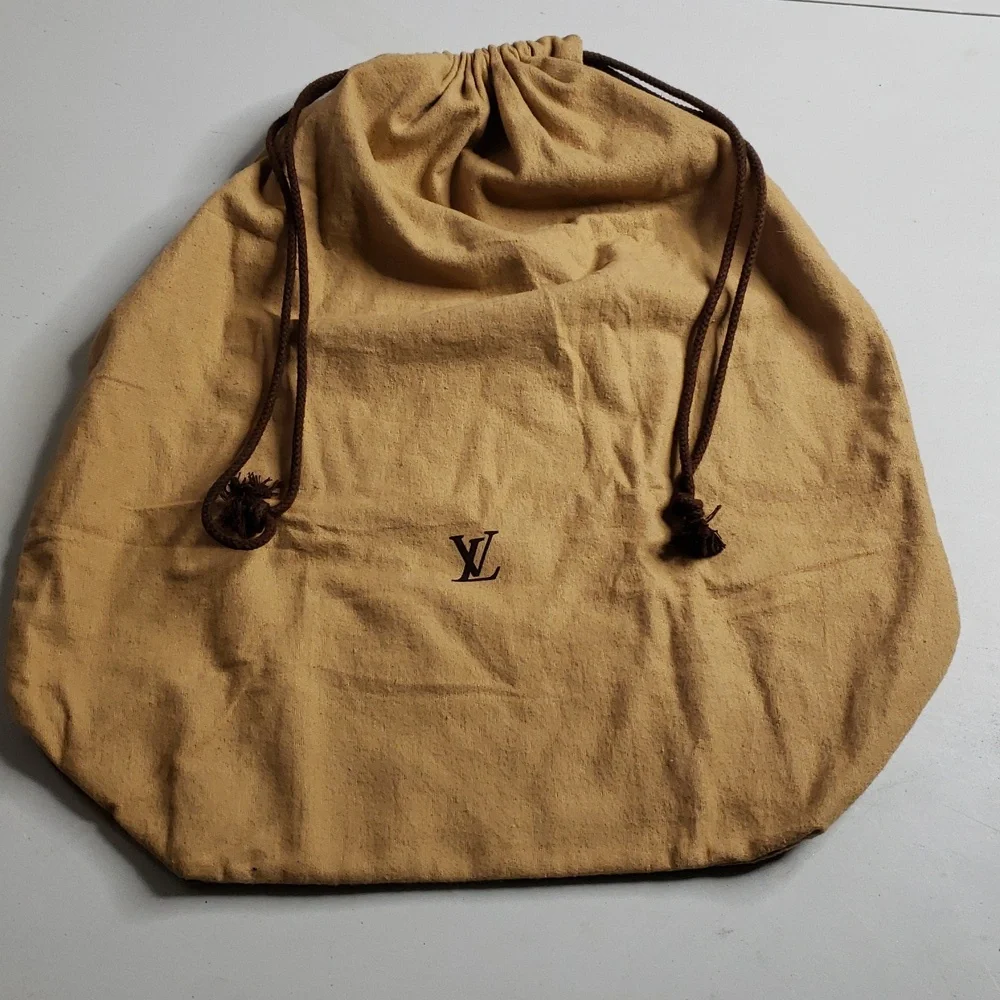 Louis Vuitton 100% Cotton Large Logo Drawstring Dust Bag Soft Neutral Italy - Picture 3 of 11